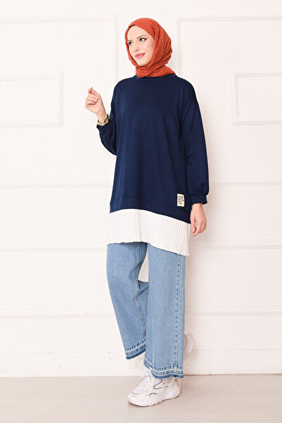 EBRUTESETTÜR Pleated Skirt Paneled Casual Tunic