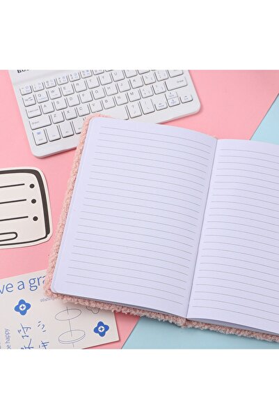 nesever store Plush Notebook, Lined and with Dinosaurs, 80 Sheets, 21X14 -