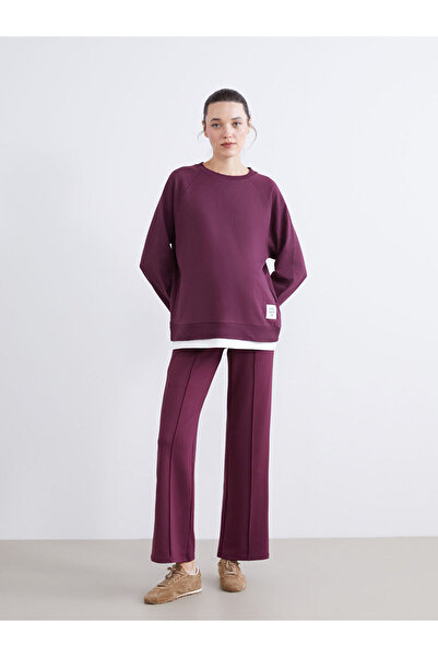 LC Waikiki Lcwaikiki Maternity Plum Elastic Waistband Pregnant Women's Sweatp...