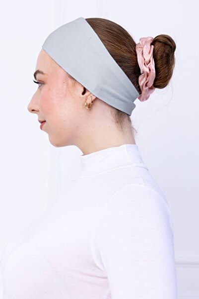 Loggia Non-Slip Silicone Bandana Headband - Sporty Hair Band-Light Gray