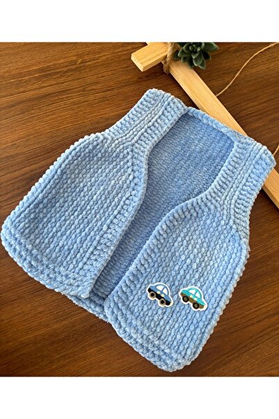 bebiktanem Araba El Örgüsü Kadife Bebek Yelek