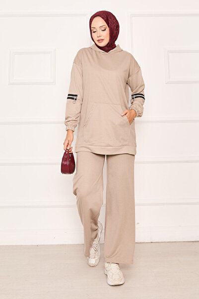 EBRUTESETTÜR Hooded Double Suit with Zipper Detail on the Sleeves