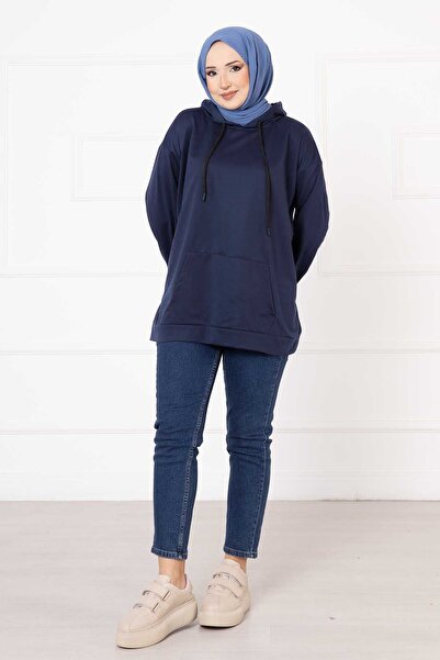 EBRUTESETTÜR Hijab Sweatshirt with Kangaroo Pocket