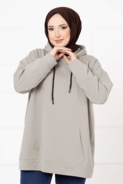 EBRUTESETTÜR Hijab Sweatshirt with Kangaroo Pocket