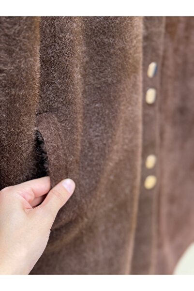 BENAHOLL Ferona Double Gold Button Plush Cap-Zi̇5251 Brown