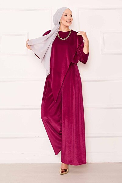 EBRUTESETTÜR Velvet Suit with Asymmetrical Detail on the Front