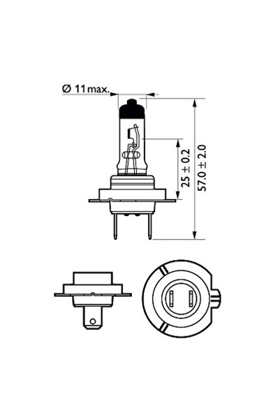 Philips SET OF 2 HEADLIGHT BULBS H7 55W 12V LONG LIFE ECOVISION