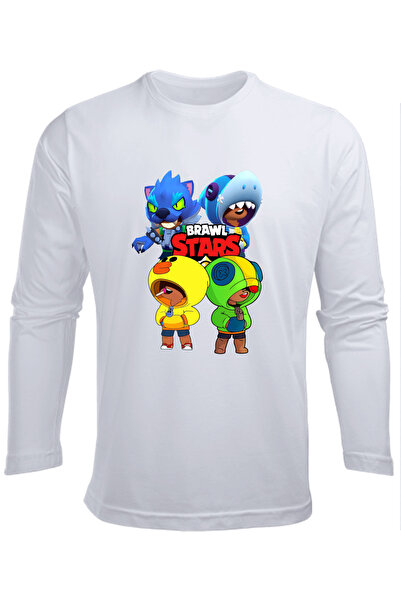 Efendioğlu Design Uzun kollu LEON KARAKTERİ Brawl Stars baskılı pamuklu uzun ...