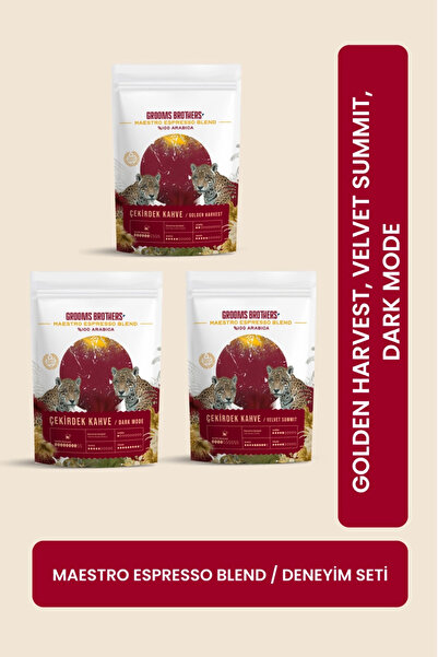 Premium Çekirdek Kahve Seti 250g x 3 Adet Dark Mode / Golden Harvest / Velvet Summit