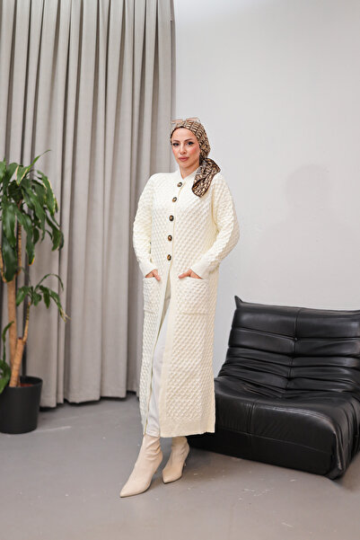 NEW DAĞ كارديجان طويل منقوش