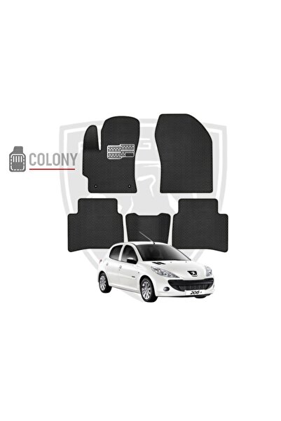 COLONY Peugeot 206 Uyumlu Hücreli Premium Eva Paspas Seti Tam Set Paspas Takı...