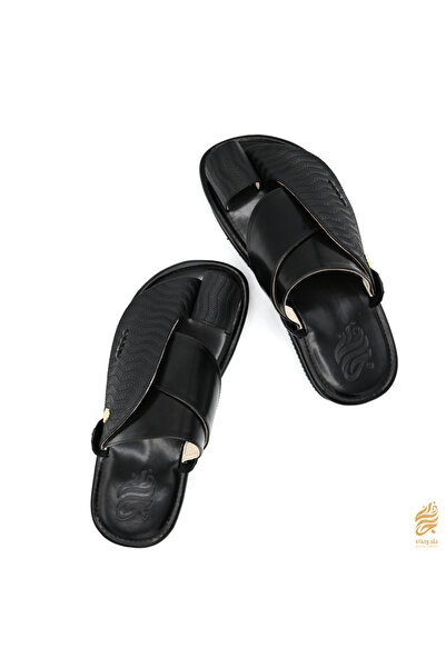 Leather & shoea حذاء شرقي اسود