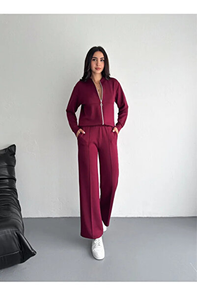 EmcyFiora طقم رياضي نسائي من قماش المودال بسحاب (EF)