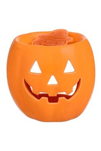 OEM Suport ceramic portocaliu pentru dovleac de Halloween cu 1 lumânare cu ceară topibilă