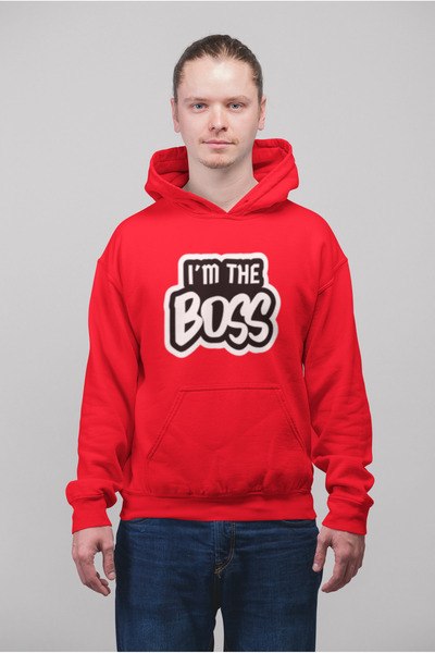 MG سترة رياضية من القطن مطبوعة بأكمام طويلة وقلنسوة من ثلاث خيوط من باترون