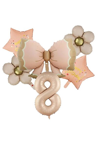 DÜVENCİ TİCARET papatya fiyonk yıldız folyo doğum günü yaş balon 6 lı set