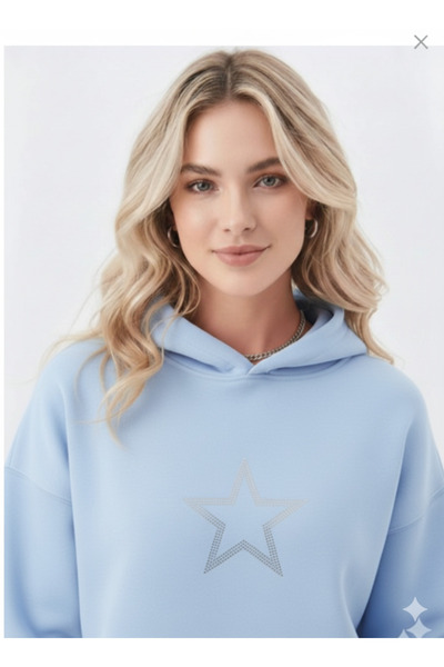 dwnwear Hanorac unisex pentru femei, cu cu căptușeală din fleece fire, gros, cu cu imprimeu stele, B supradimensionat