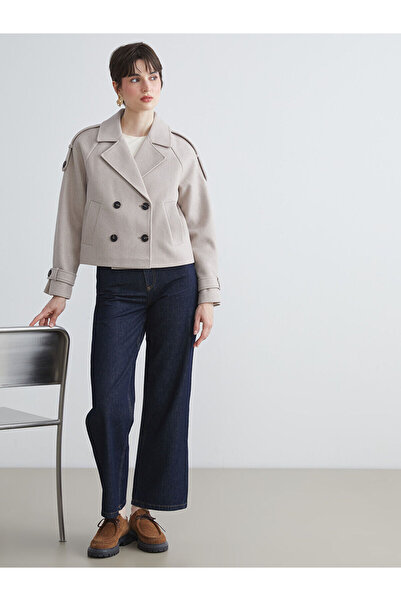 LC Waikiki Özmarka Yeni Sezon Ceket Yaka Kadın Kaşe Kaban