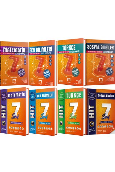 Mozaik Yayınları Mozaik 7. Sınıf Matematik Fen Türkçe Sosyal Soru Bankası Hit...