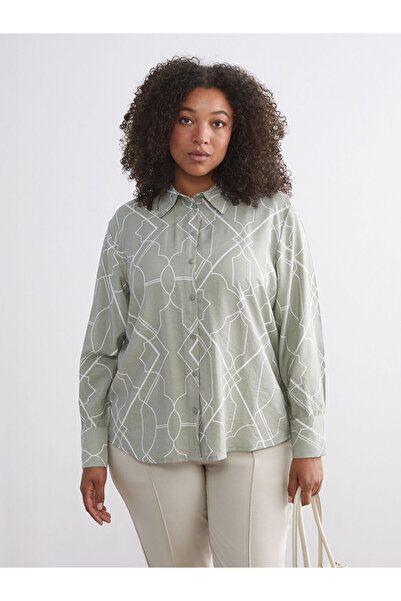LC Waikiki Green Patterned Women's Shirt