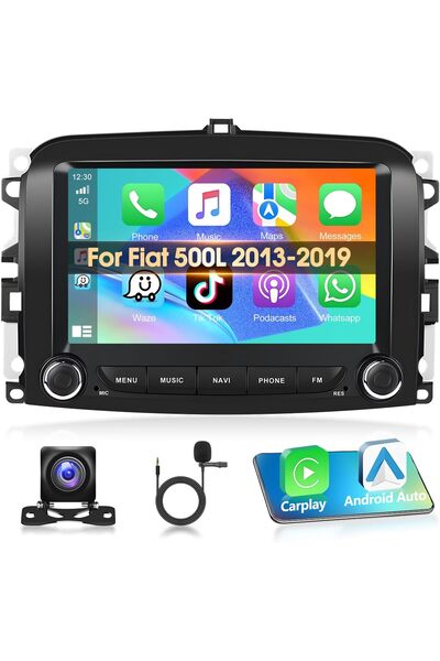 podofo Navigatie dedicata Fiat 500L 2012-2017 A-500L 2+16 GB Android Waze USB Navigatie Internet Youtube Ra