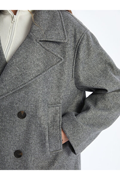 LC Waikiki Kruvaze Yaka Kadın Kaşe Ceket (W5)