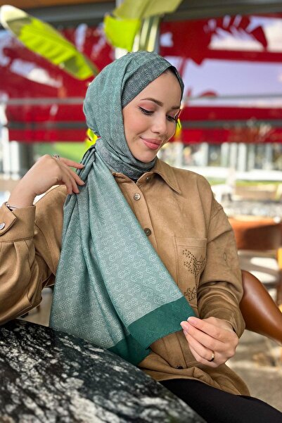 PİRAMİT شال جاكار مونوغرام 6060900-954 أخضر زمردي