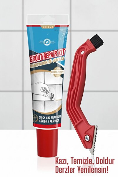 Transformacion Derz Dolgu Macunu + Çelik Uçlu Derz Kazıyıcı Set | Fayans Aras...