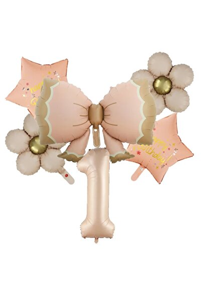 DÜVENCİ TİCARET papatya fiyonk yıldız folyo doğum günü yaş balon 6 lı set