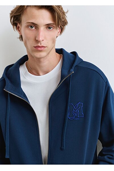 Mavi светр з капюшоном на блискавці, вільного крою (широкий, зручний крій)