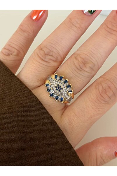 CHARMLUCKY Dark Blue Eye Ring
