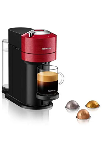 Nespresso Vertuo Next Krups Kapsül Kahve Makinesi – Kırmızı | Tek Tuşla 5 Farklı Kahve Boyutu