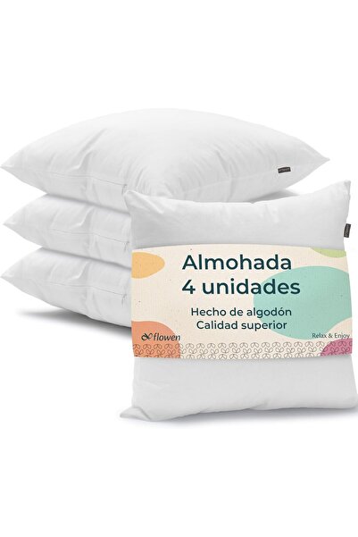 flowen Set 4 perne antialergice, Pentru pat sau canapea, , 30 x 30 cm, Alb