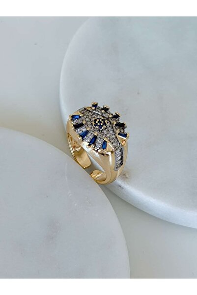 CHARMLUCKY Dark Blue Eye Ring