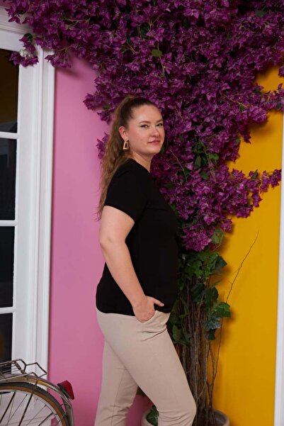 RMG Gamze Moda Large Size V-Neck T-Shirt