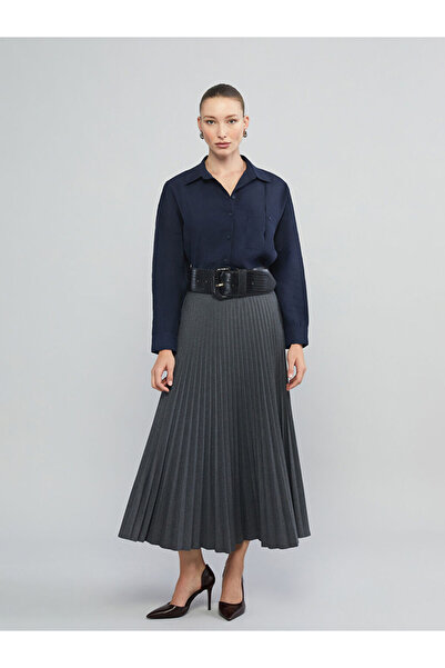 LC Waikiki Navy Blue Modal Blend Women's Shirt from Plus-Store