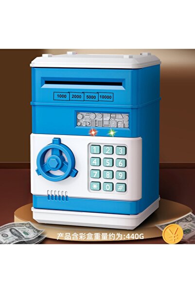 nesever store Atm Şifreli Ve Kilitli Elektronik Kumbara, Mavi, 20x15