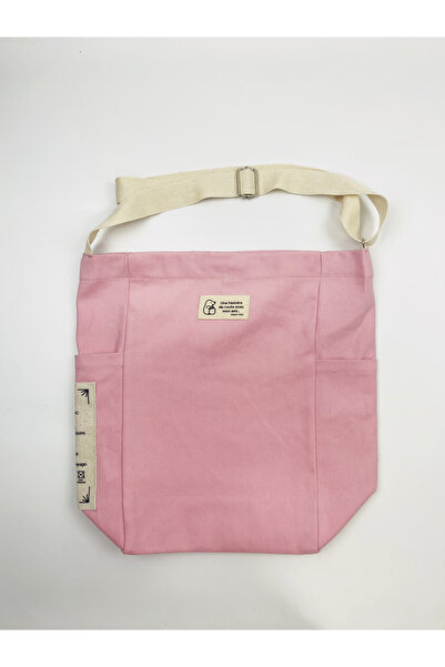 KOSTEBAG Dream Pembe 345gr Gabardin Kumaş 24×34×14cm Tam Körüklü Bez Çanta