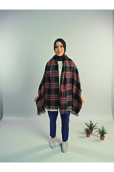 Nöşre Design Double Sided Plaid Pattern Shoulder Shawl Scarf
