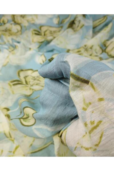 Kumaş Parça Uçuk Mavi Aerobin Keten Vual Kumaş (En 140 cm x Boy 230 cm)