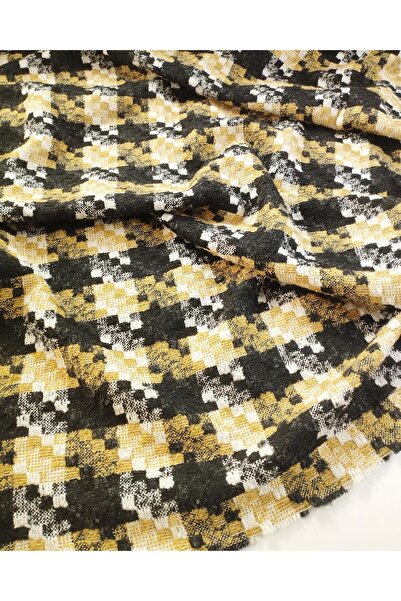 Kumaş Parça لون الخردل الأسود يشبه اللون الكريمي، العرض: 150