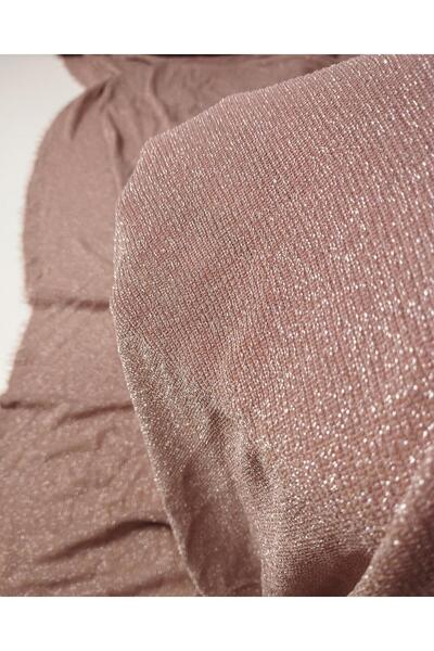 Kumaş Parça Țesătură tricotată subțire cu sclipici roz Lame Lățime: 135