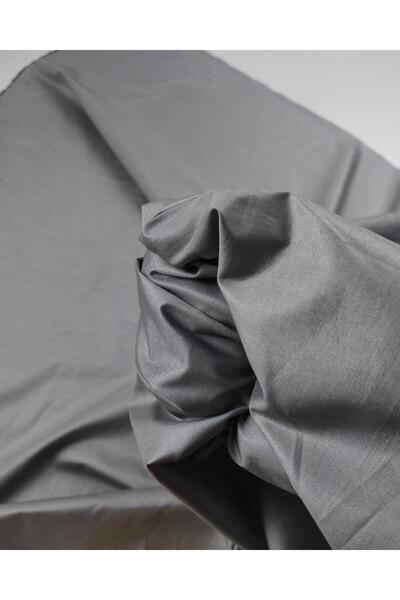 Kumaş Parça قماش تافتا رفيع باللون الرمادي (العرض 145 سم × الطول 90 سم)