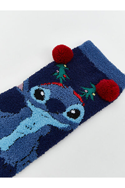 LC Waikiki Peak Yeni Sezon Stitch Baskılı Kadın Ev Çorabı