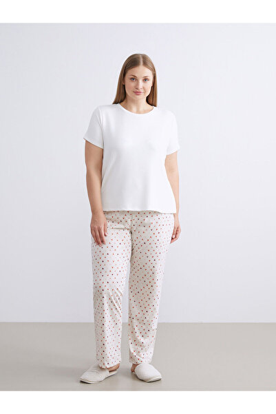 LC Waikiki Yeni Sezon Beli Lastikli Kalp Baskılı Kadın Pijama Altı