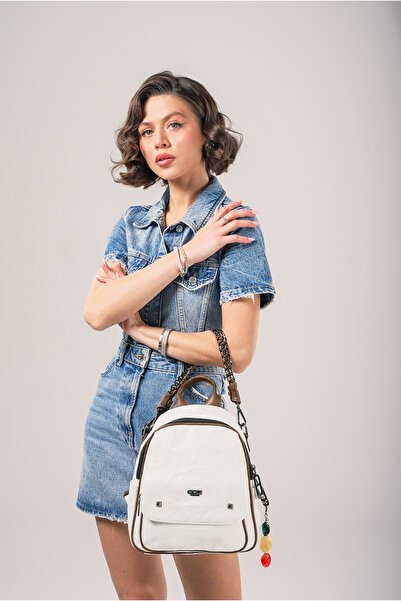 ÇÇS Women's Zipper Closure Leather Shoulder and Backpack