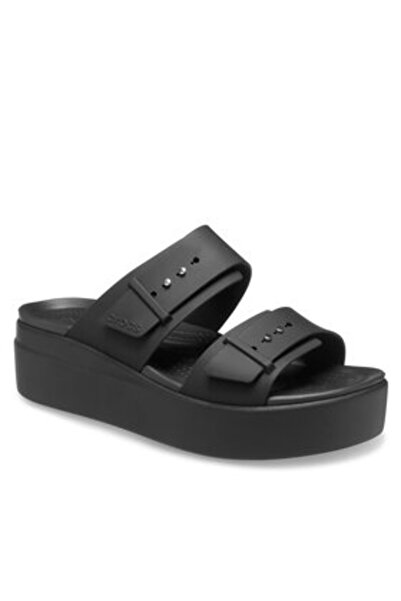 Crocs Γυναικείες σαγιονάρες μαύρες CROCS-207431 BROOKLYN SANDAL LOWWDG ΜΑΥΡΕΣ