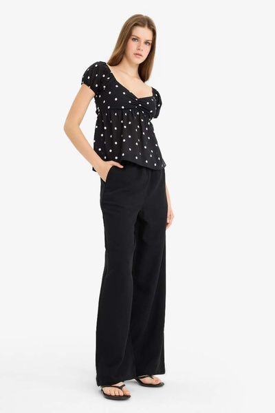 DeFacto Kadın Kanvas Pantolon F5024AX/BK27 BLACK