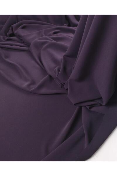 Kumaş Parça كريب باللون الأرجواني الباذنجاني (العرض 150 سم × الطول 270 سم)