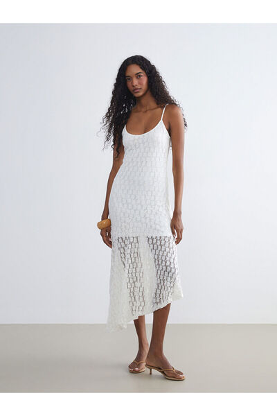 LC Waikiki Vizyon New Season U Neck Strap Lace Dress